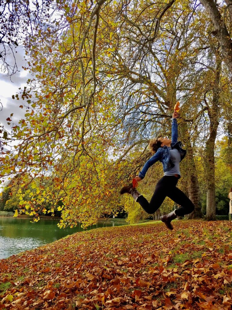 Glaucia enjoys the fall weather in France, 2019